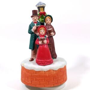 Vintage Christmas Carolers Revolving Musical Figurine - Ceramic - w/ Box - GOOD